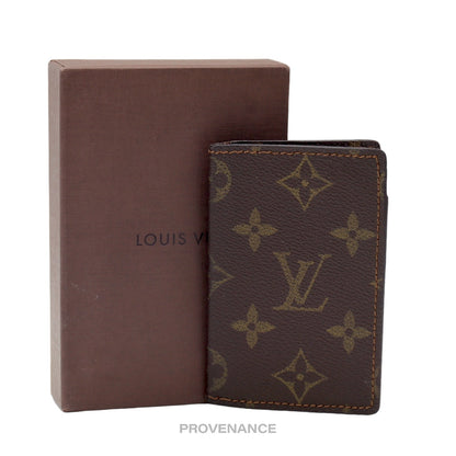 🔴 Louis Vuitton Pocket Organizer Card Wallet  - Monogram Small "f"