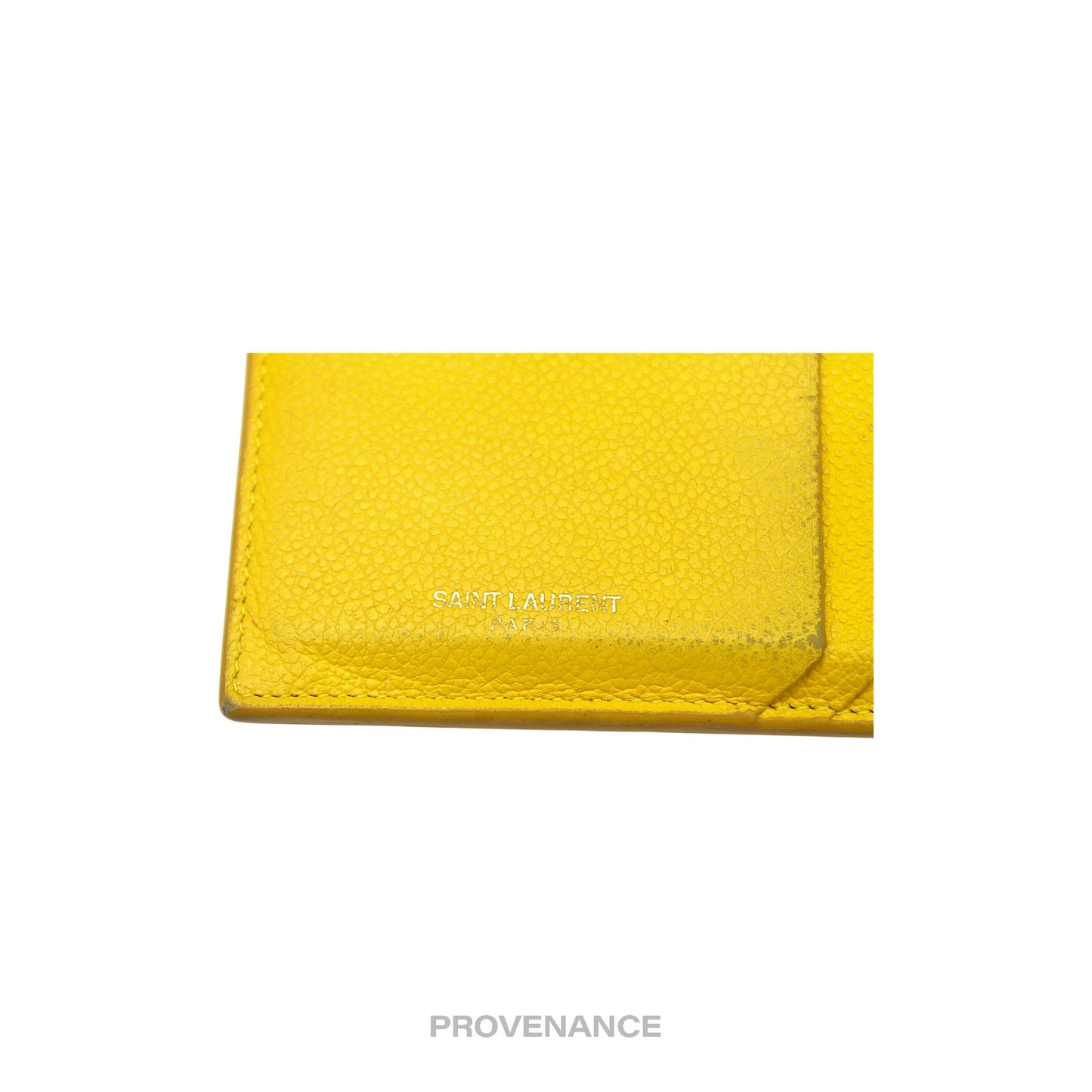 🔴 Saint Laurent Paris SLP Fragment Zip Card Wallet - Yellow