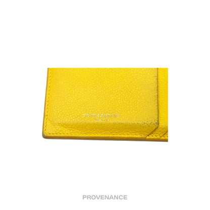🔴 Saint Laurent Paris SLP Fragment Zip Card Wallet - Yellow