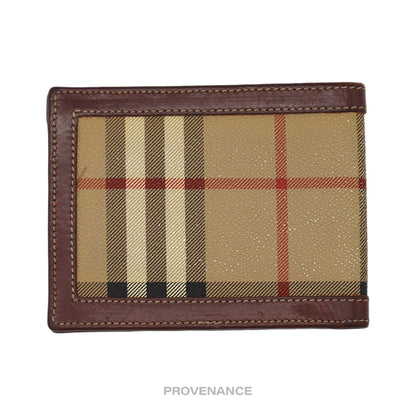 🔴 Burberry 6CC Slender Bifold Wallet - Nova Check Brown