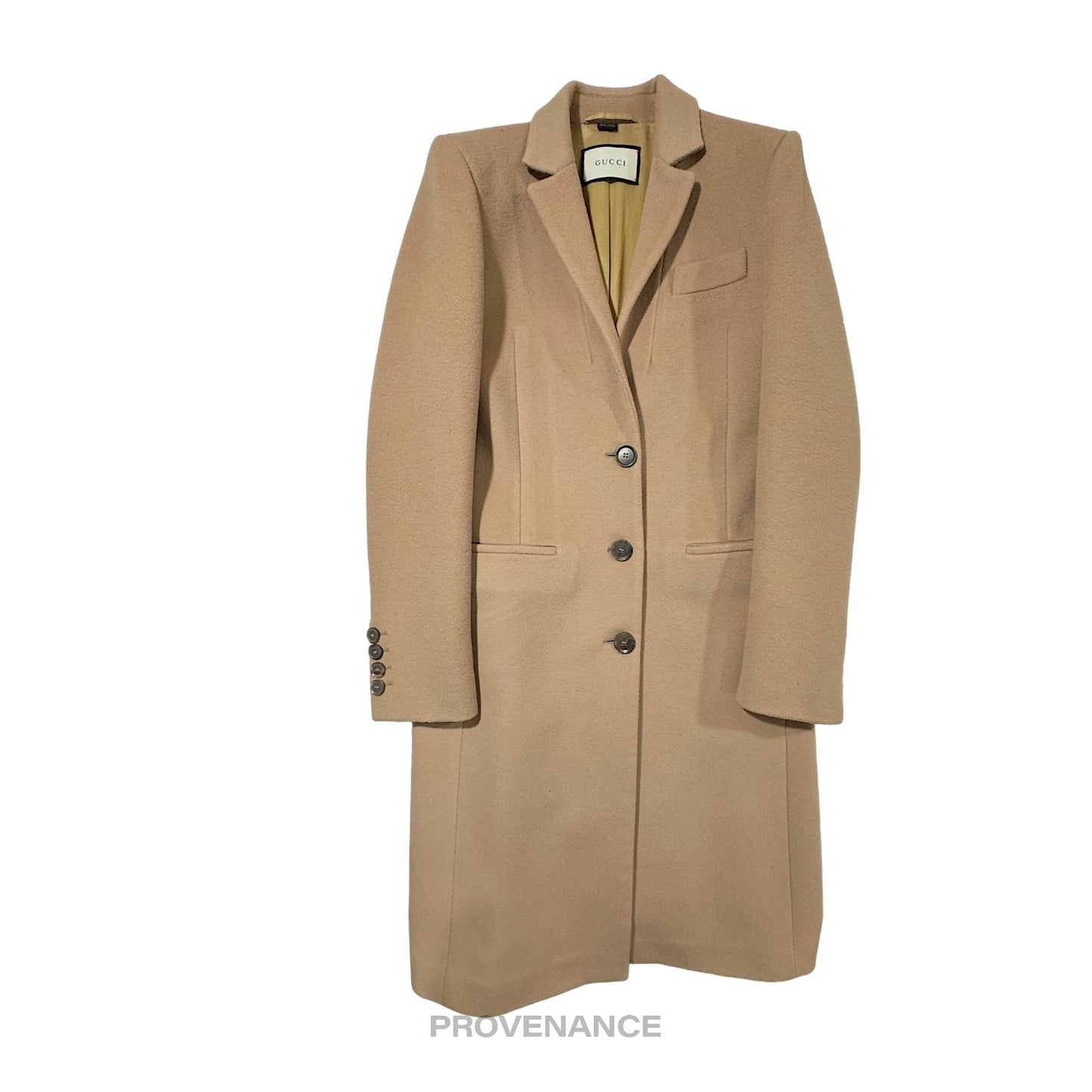 🔴 Gucci Chesterfield Wool Coat - Camel 42