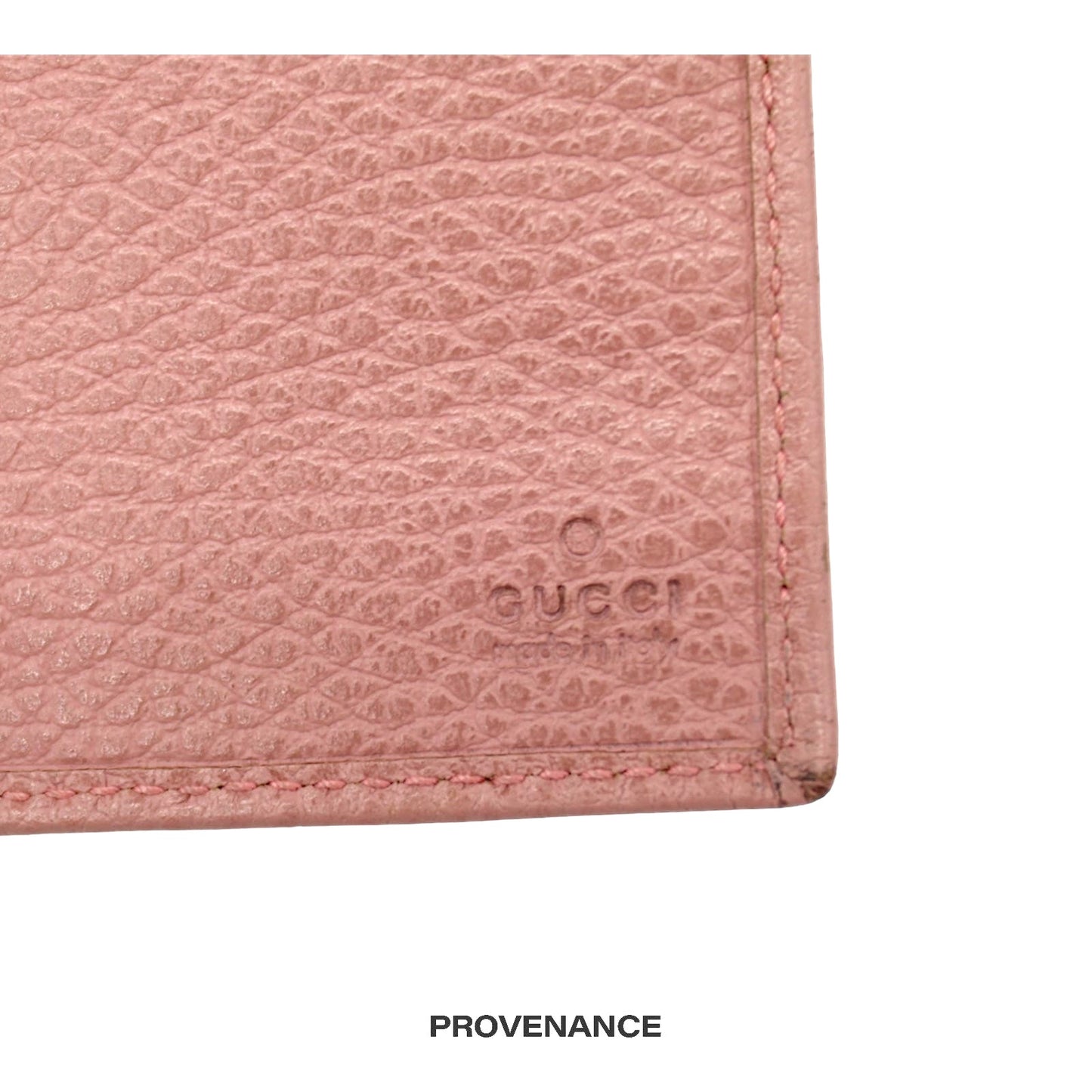 🔴 Gucci "Made in Italy" Long Wallet - Powder Pink Leather