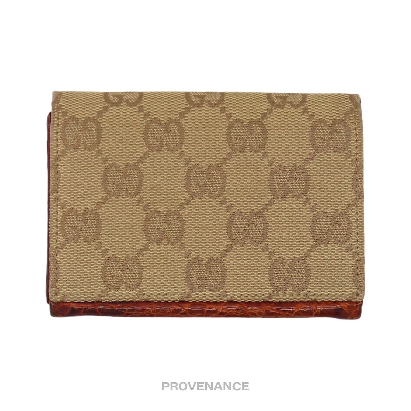 🔴 Gucci Pocket Organizer Wallet - Brown GG Canvas Crocodile