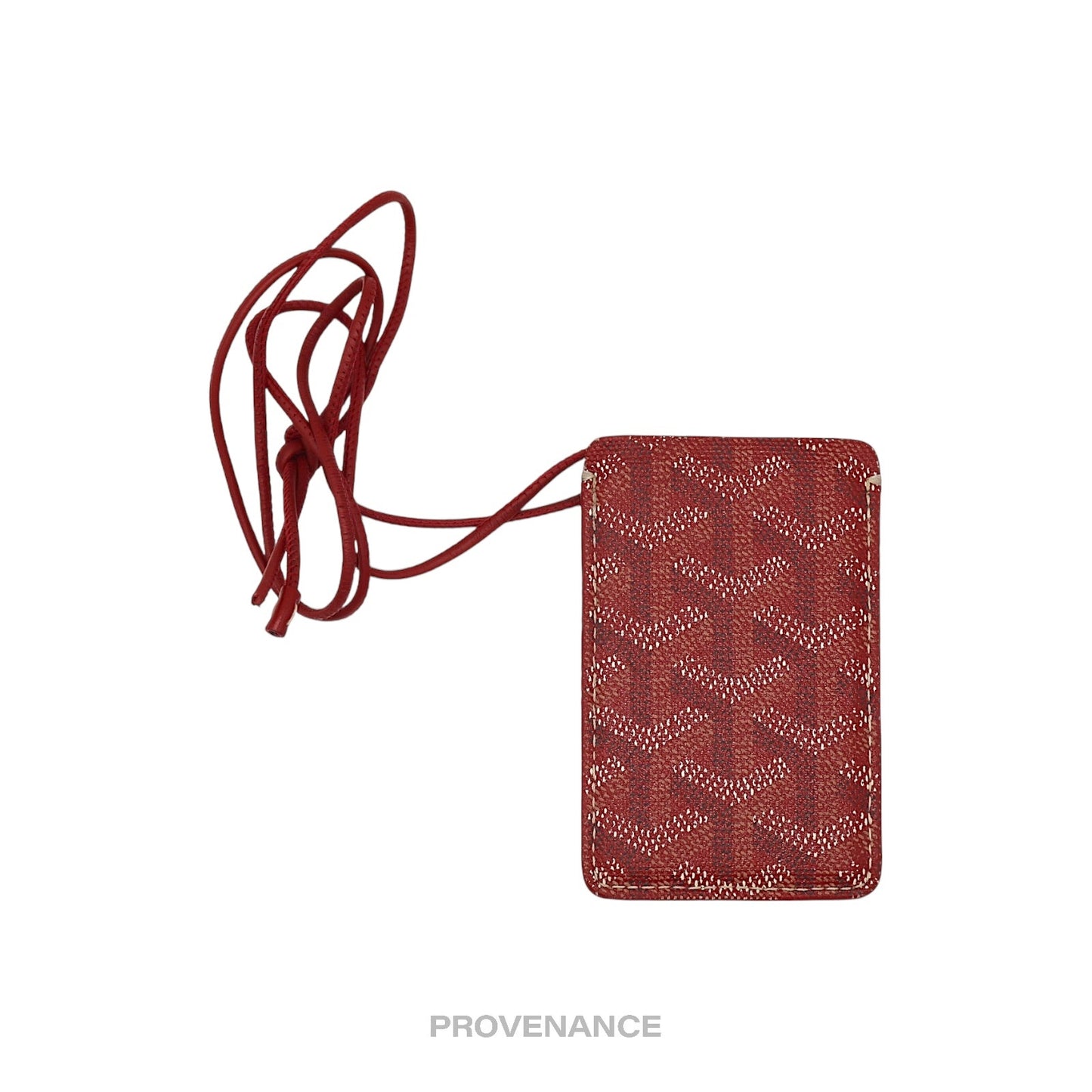 🔴 Goyard ID Lanyard Card Case - Red Goyardine