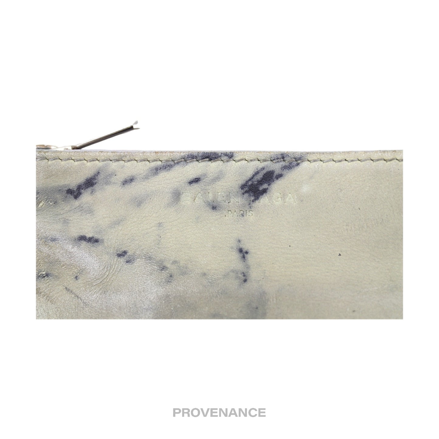 🔴 Balenciaga Marble Zip Wallet - Black/Off-White