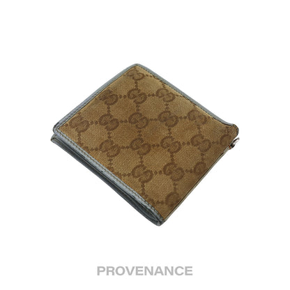 🔴 Gucci Bifold Wallet - GG Canvas Blue