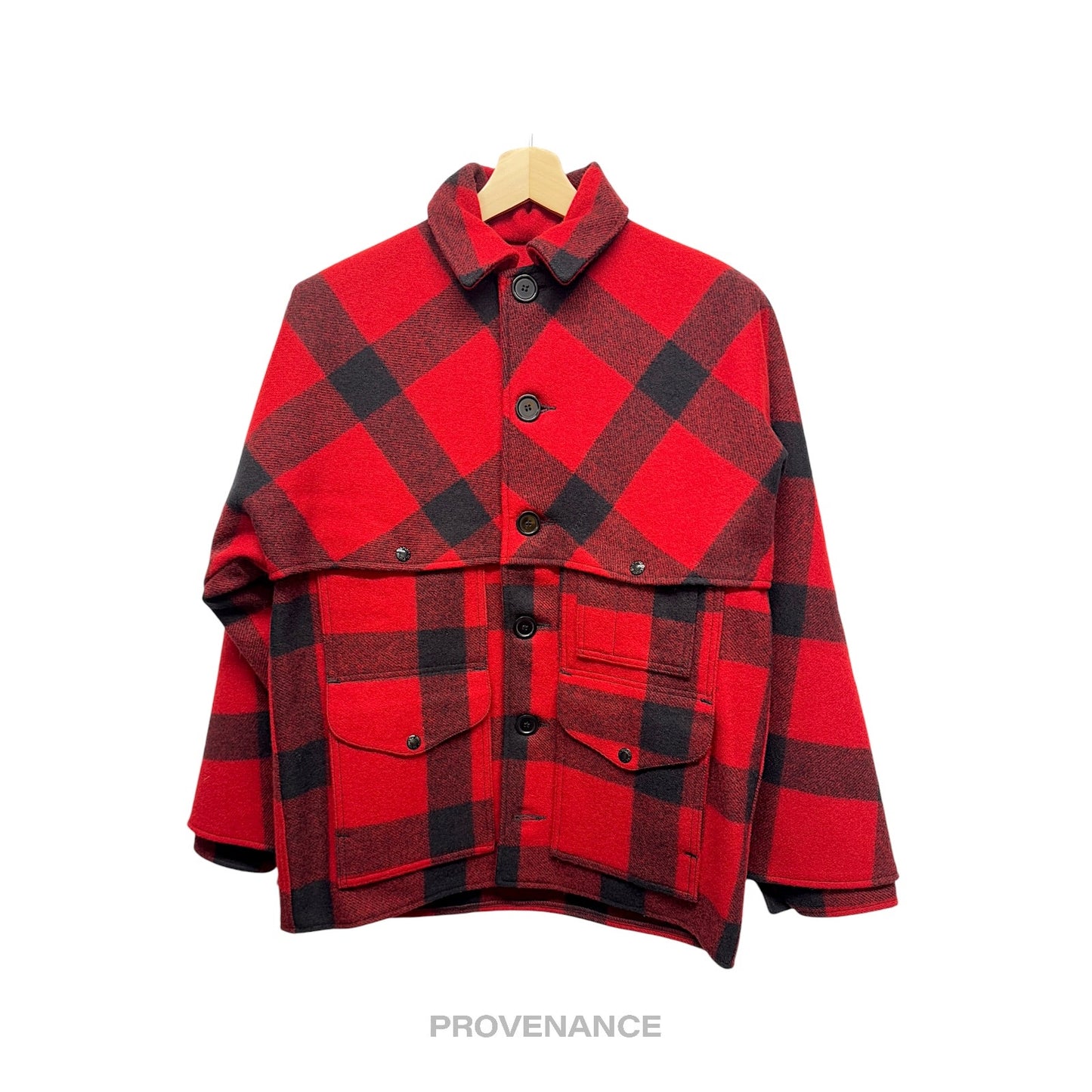 🔴 Filson Double Mackinaw Cruiser - Red/Black Plaid Plaid 36