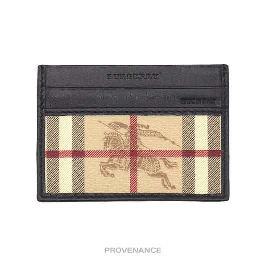 🔴 Burberry Card Holder Wallet - Haymarket Check Black