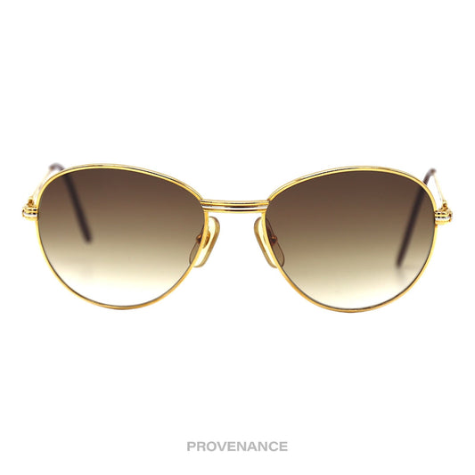 🔴 Cartier Brillant Diamond Vintage Sunglasses - Gold Brown