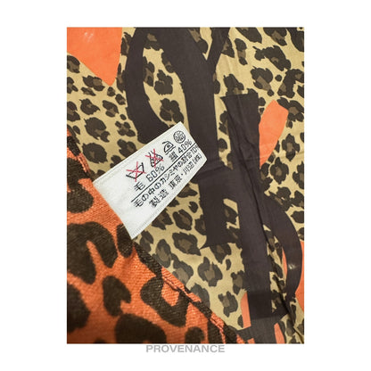 🔴 Yves Saint Laurent YSL Leopard Scarf 105 - Burnt Sienna