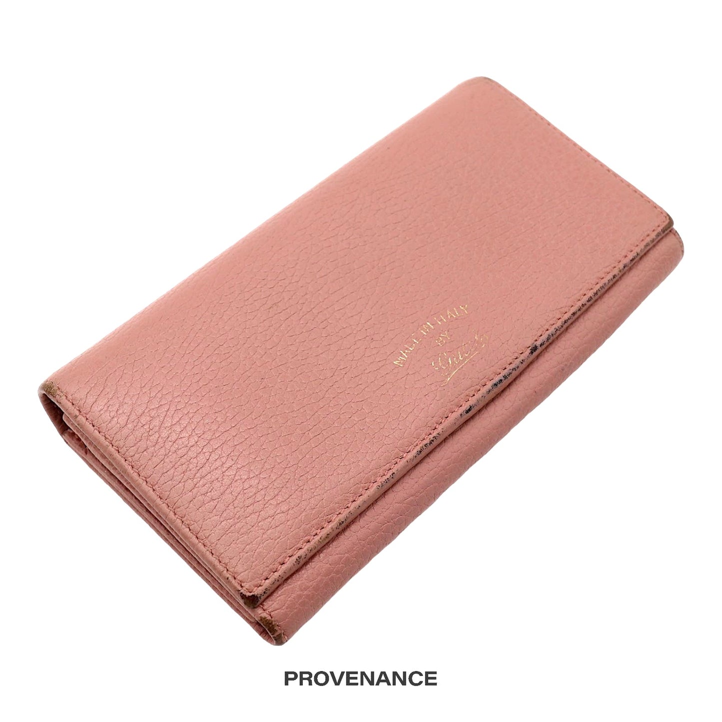 🔴 Gucci "Made in Italy" Long Wallet - Powder Pink Leather