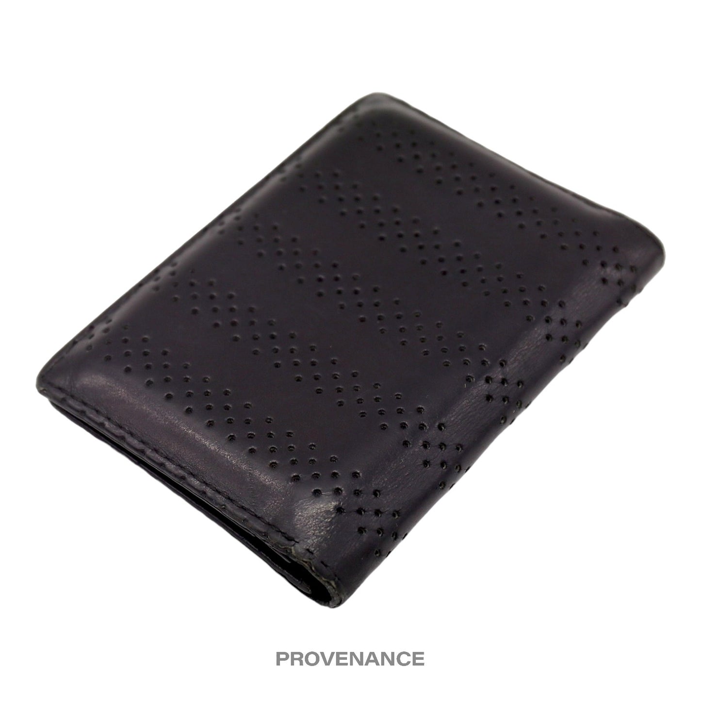 🔴 Dior Pocket Organizer Wallet - Perforated Black Leather