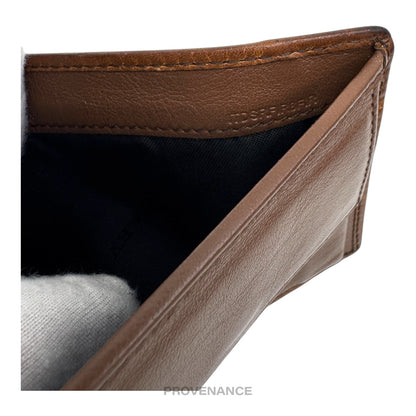 🔴 Burberry Nova Check Canvas Bifold Wallet - Brown Leather