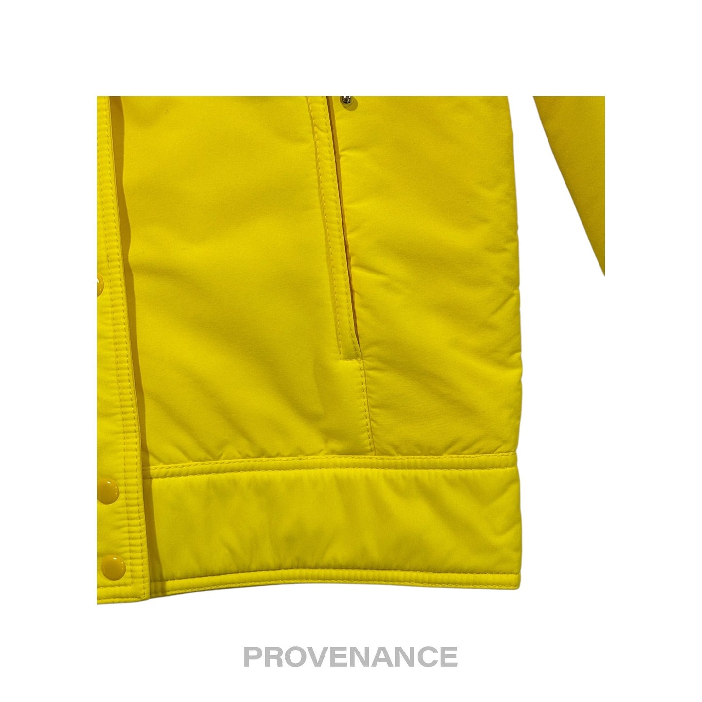 🔴 Moncler Logo Light Ski Jacket Coat - Yellow L Hood