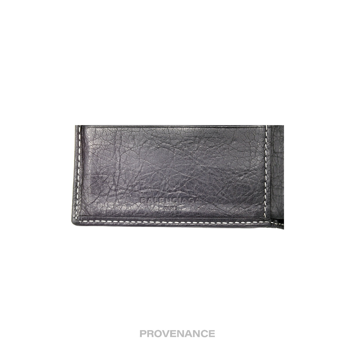 🔴 Balenciaga Bazaar Bifold Wallet - Blue/Black Patchwork
