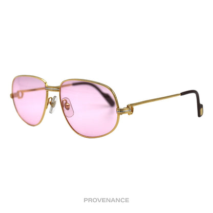 🔴 Cartier Romance Louis (Drake) Sunglasses - Gold Pink 54