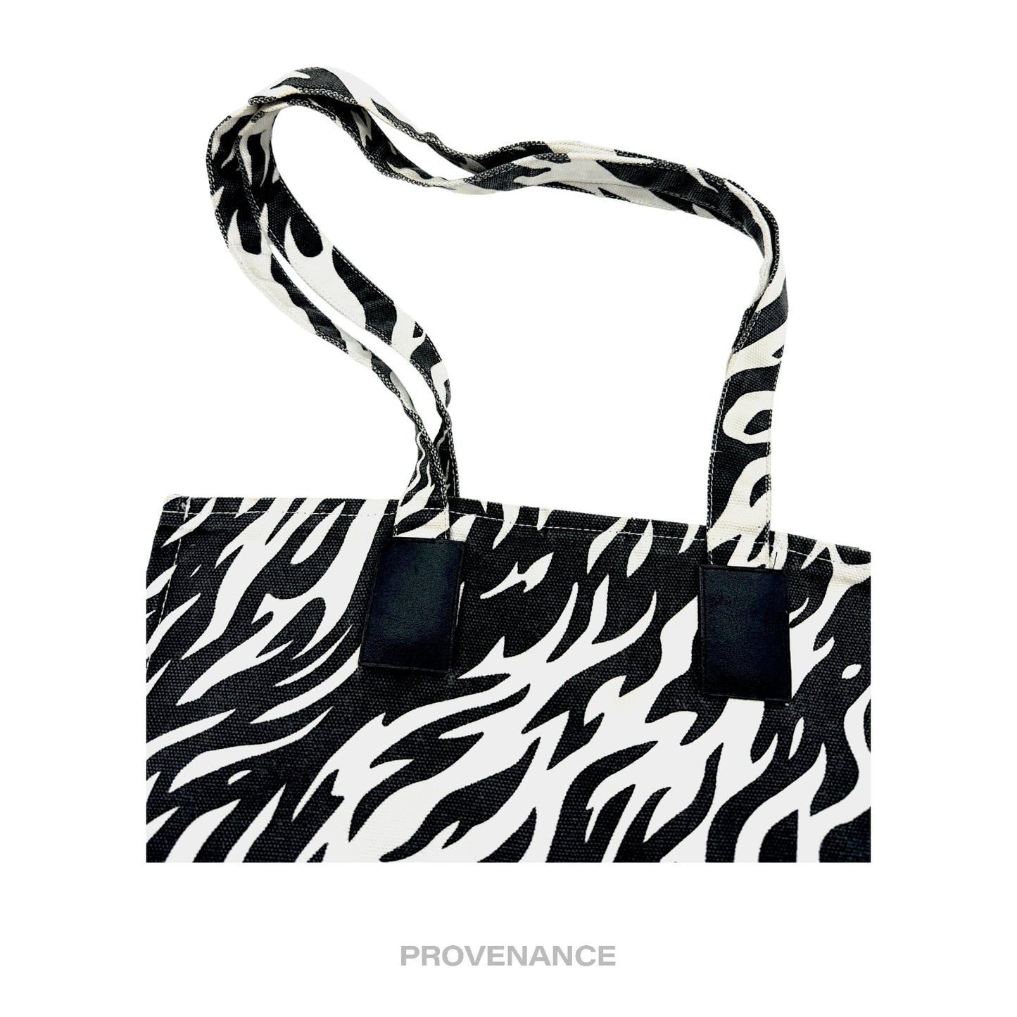 🔴 Gucci Garden FUOCO Zebra Cotton Tote Bag - Black/White