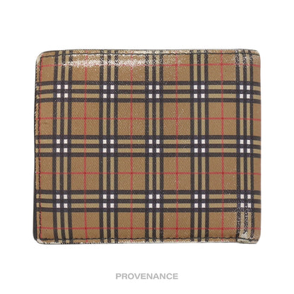 🔴 Burberry Bifold Wallet - Micro Nova Check Grey Leather