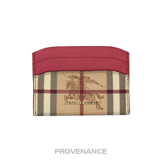 🔴 Burberry Card Holder Wallet - Haymarket Check Pink