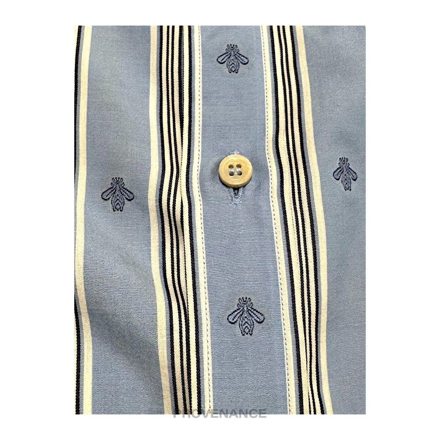 🔴 Gucci Fil Coupe Shirt - Blue Bee Stripe 38 15