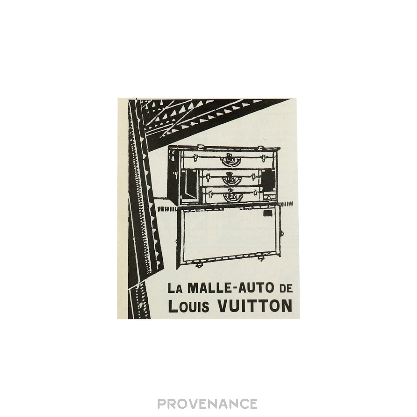 🔴 Louis Vuitton Antique Vintage Newsprint Ad - MALLE-AUTO