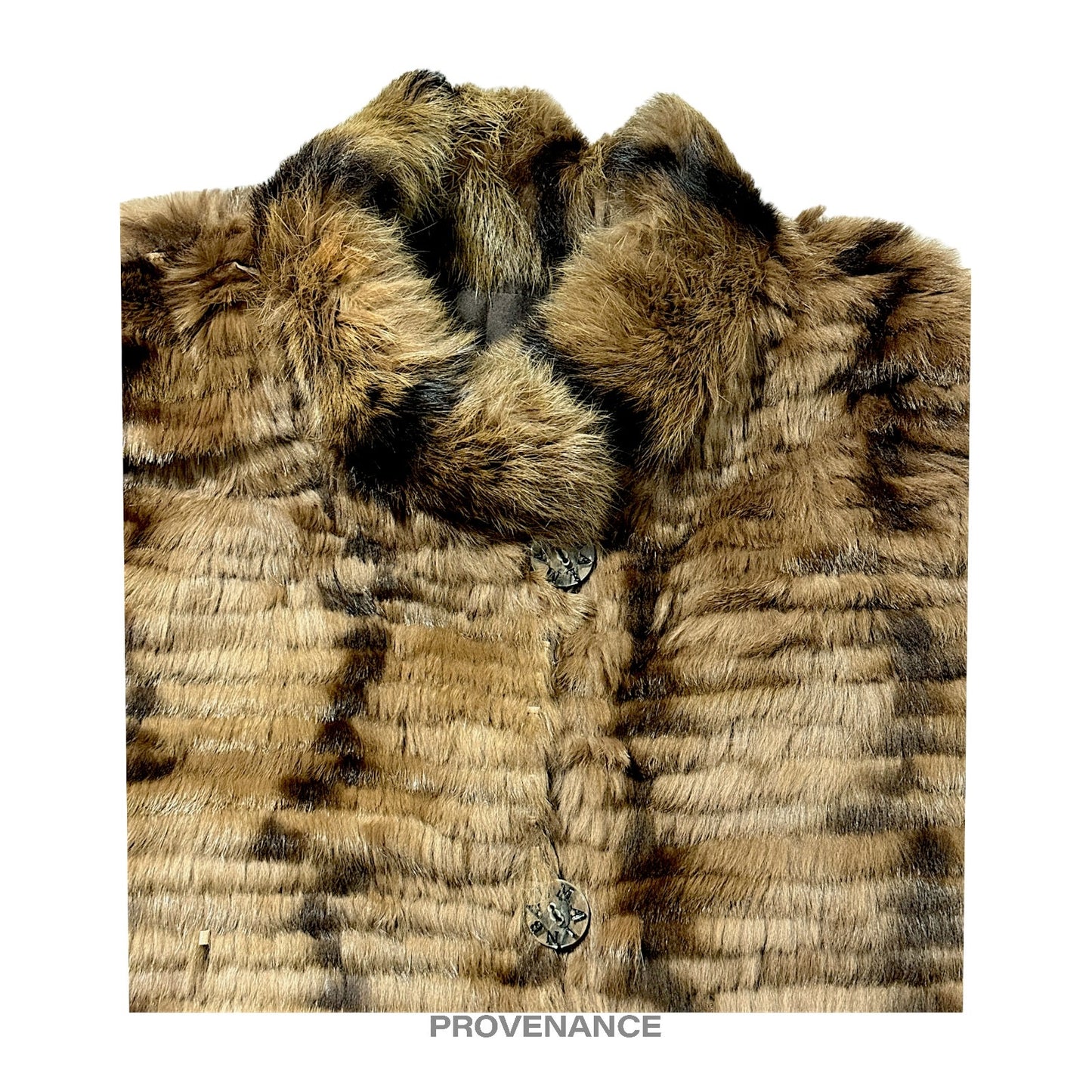 🔴 Balmain Reversible Rabbit Fur Jacket - Olive/Brown M W12