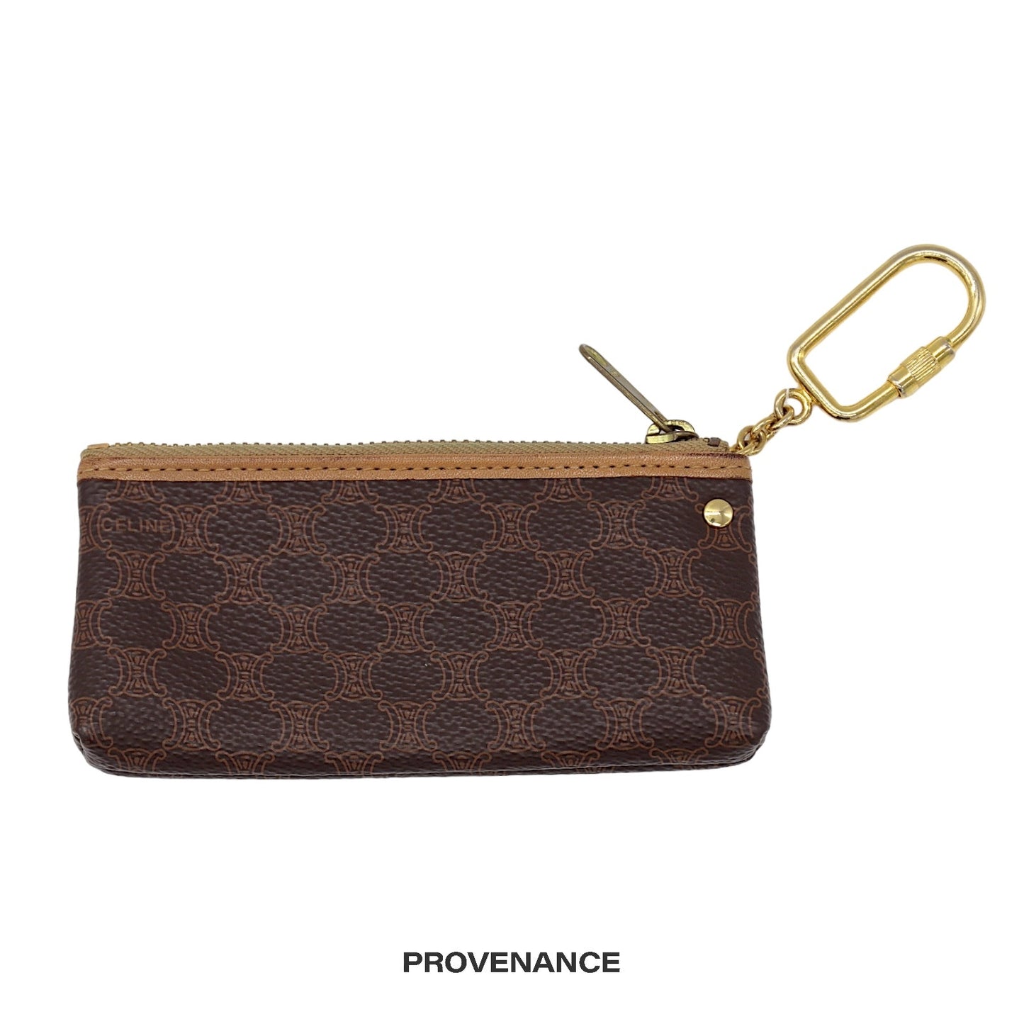 🔴 Celine Key Pouch Cles - Macadam Triomphe Brown