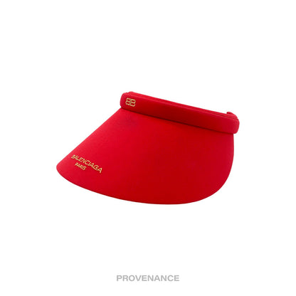 🔴 Balenciaga BB Logo Embroidered Visor - Red