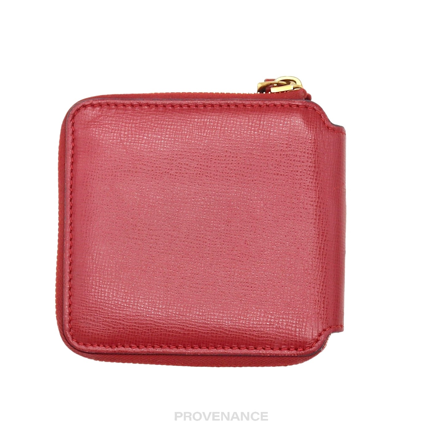 🔴 Valentino Stud Clasp Zip Wallet - Red Gold