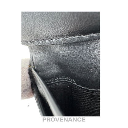 🔴 Burberry Address Logo Bifold Wallet - Black Leather