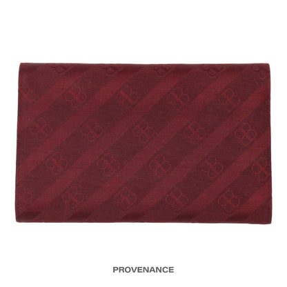 🔴 Balenciaga BB Canvas Trifold Wallet - Red Monogram