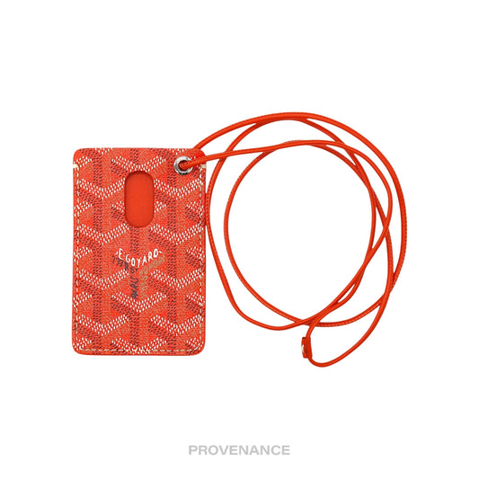 🔴 Goyard ID Lanyard Card Case - Orange Goyardine