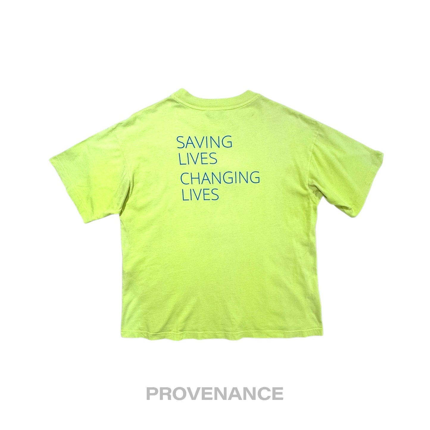 🔴 Balenciaga WFP Logo T-Shirt - Neon Yellow Blue XS