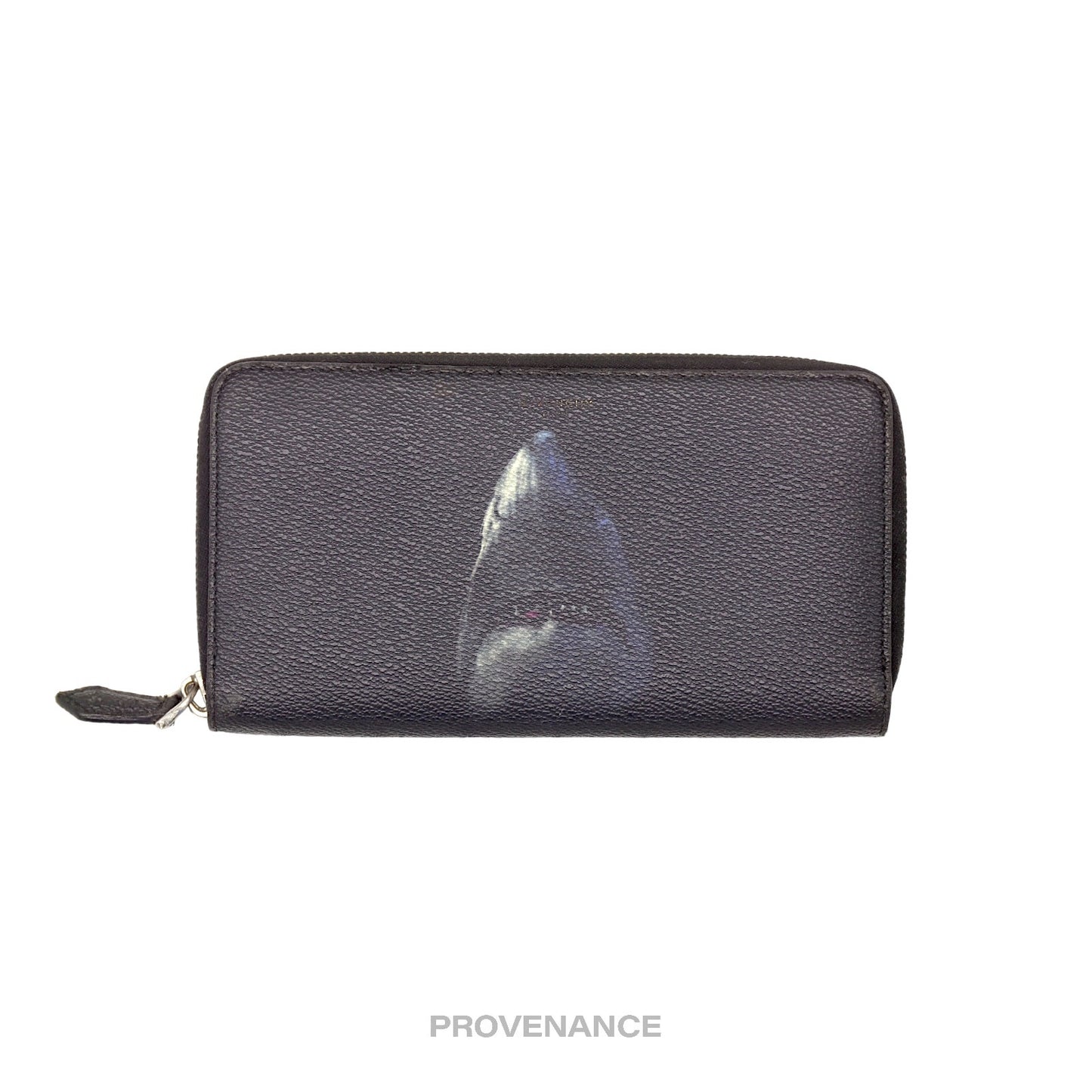 🔴 Givenchy Logo Zip Long Wallet - Shark Black