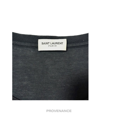 🔴 Saint Laurent Paris SLP T Shirt - Blood Luster Black Dist