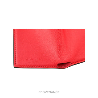 🔴 Givenchy Trifold Wallet - Two Tone Pink Red Leather