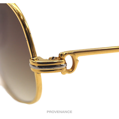 🔴 Cartier Romance Louis Sunglasses (Drake) - Gold Brown 56