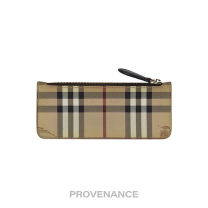 🔴 Burberry Zip Pouch - Haymarket Check Chocolate Brown