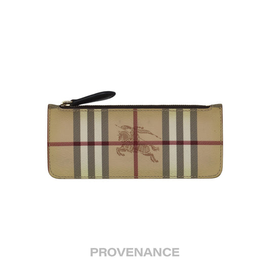 🔴 Burberry Zip Pouch - Haymarket Check Chocolate Brown