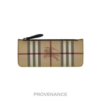 🔴 Burberry Zip Pouch - Haymarket Check Chocolate Brown