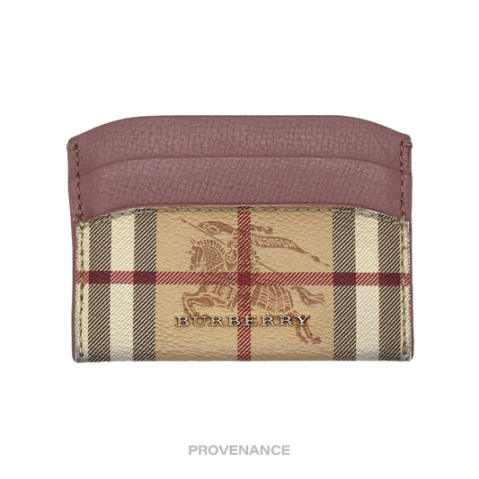 🔴 Burberry Card Holder Wallet - Haymarket Check Powder Pink