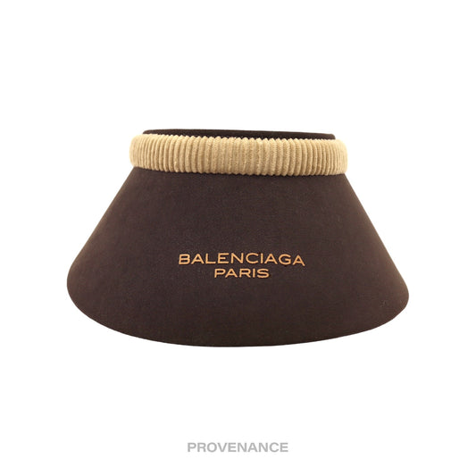 🔴 Balenciaga Chenille Visor - Dark Chocolate Brown