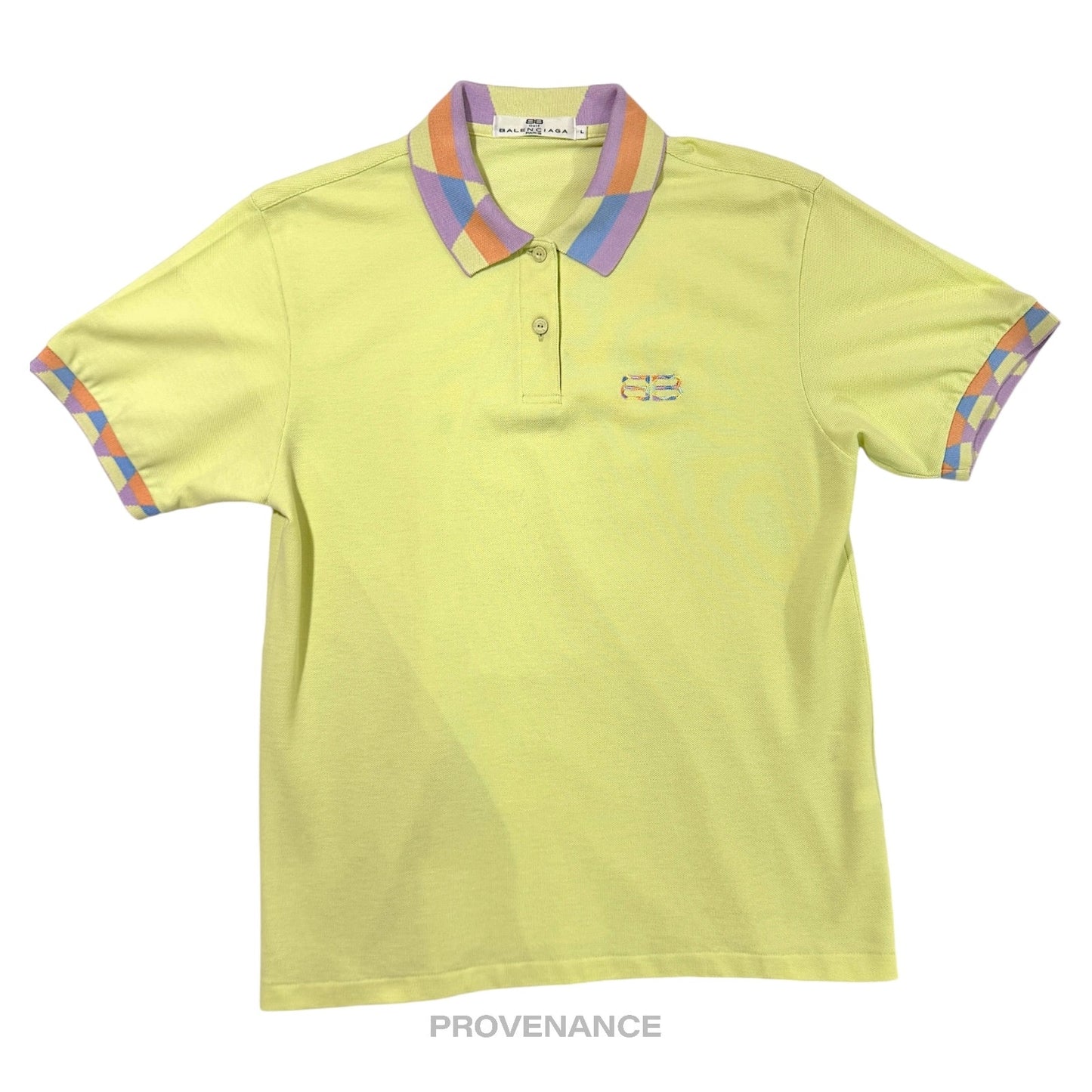 🔴 Balenciaga BB Logo Golf Polo Shirt - Multicolor L