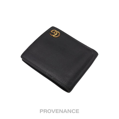 🔴 Gucci GG Marmont Bifold Wallet - Black Leather