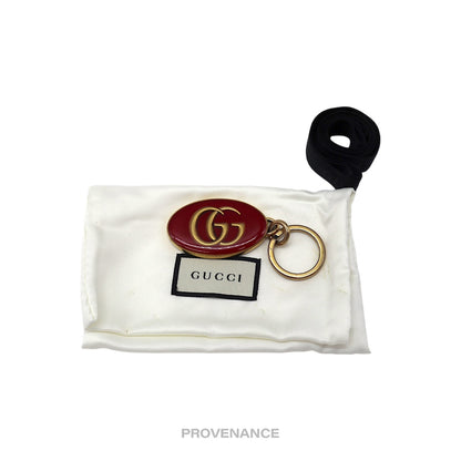 🔴 Gucci GG Marmont Keychain - Aged Gold Red