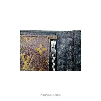 🔴 Louis Vuitton Tanon Long Wallet - Monogram Macassar