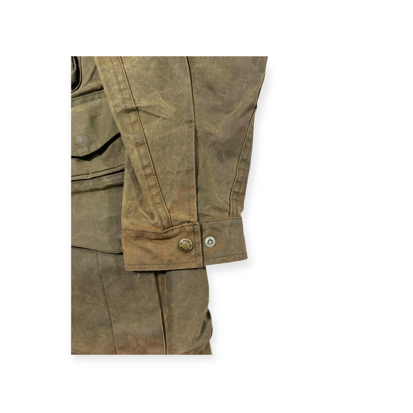 🔴 Filson Oil Tin Cloth Hunting Jacket 462 USA Vintage XL 46