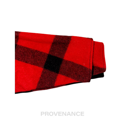 🔴 Filson Mackinaw Wool Packer Coat Red Black Plaid 38 S