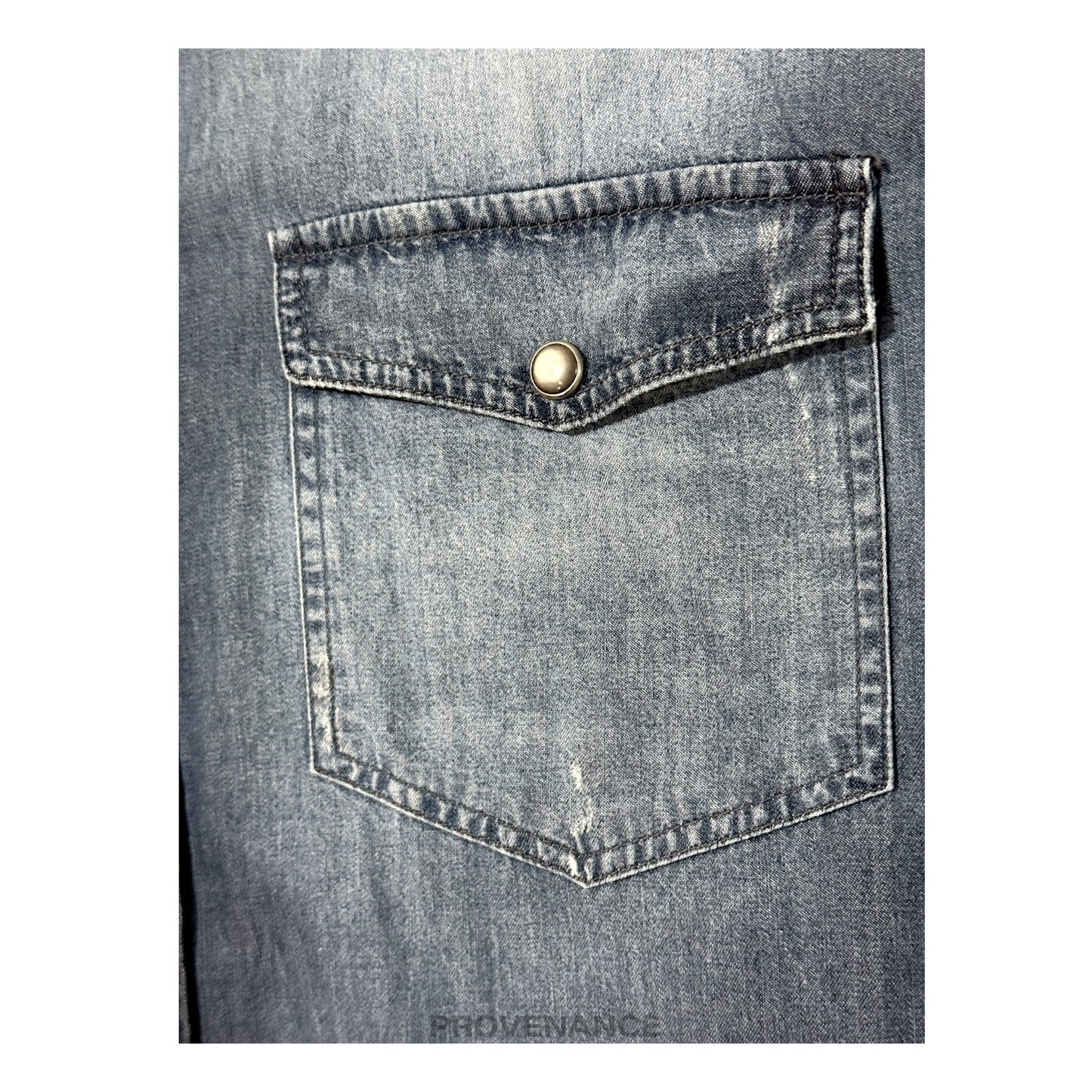 🔴 Pierre Balmain Studded Denim Shirt - Blue 46 36 S