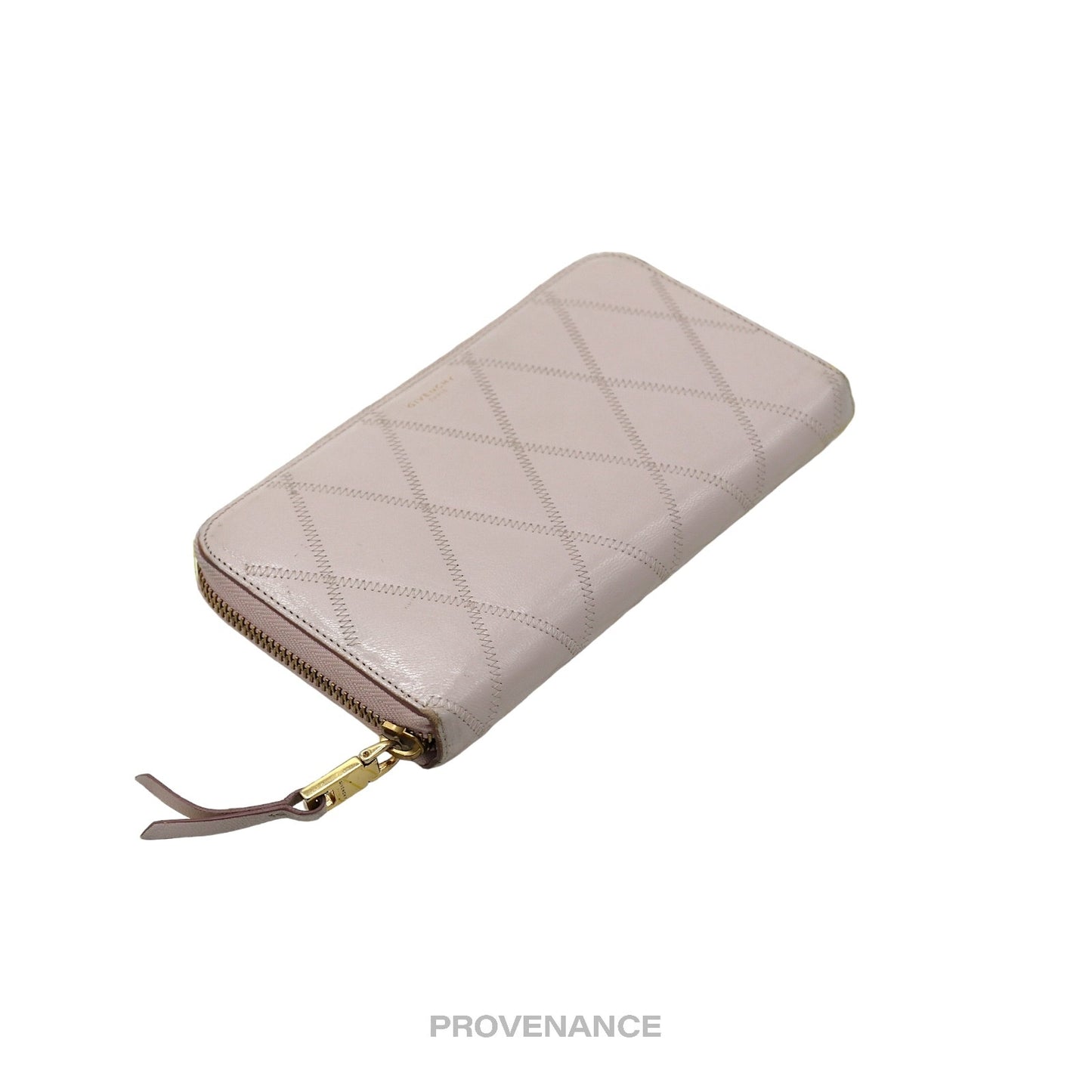 🔴 Givenchy Zip Long Wallet - Blush Quilted Leather Gold